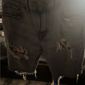 Levi Distressed Blue Denim Shorts